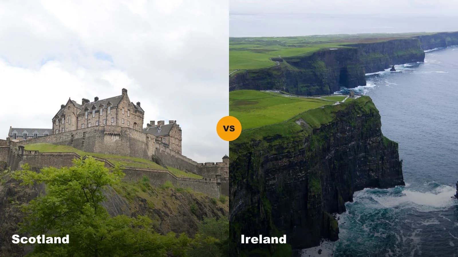 Scotland vs Ireland travel comparison castles nature costs 2026